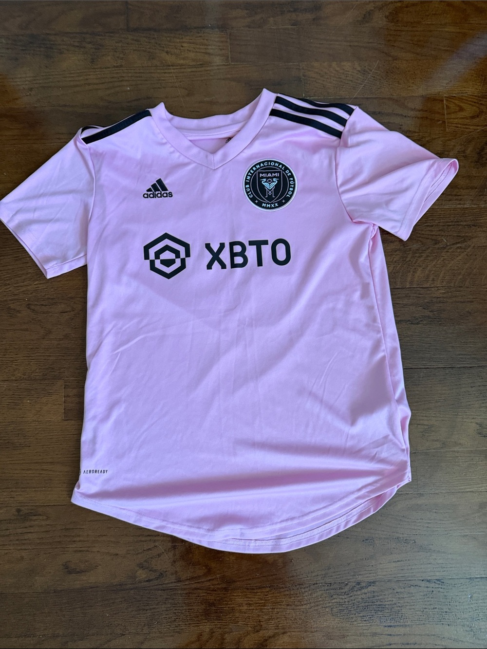 adidas Pink Inter Miami Kids Soccer Jersey with Messi#10